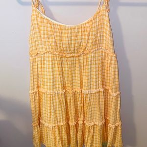 Orang and White Sundress